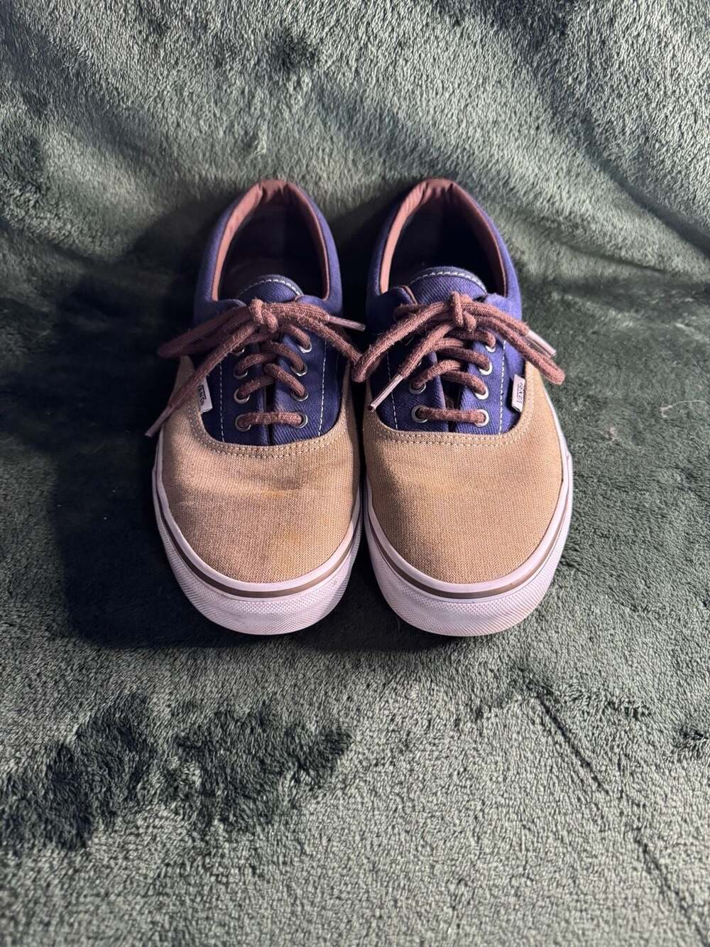 Vans Era Two-Tone Navy and Tan Canvas Sneakers
